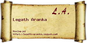 Legath Aranka névjegykártya
